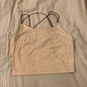 Pink sparkly crop top